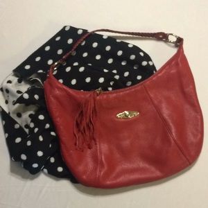 Elliott Lucca Red Leather Hobo
